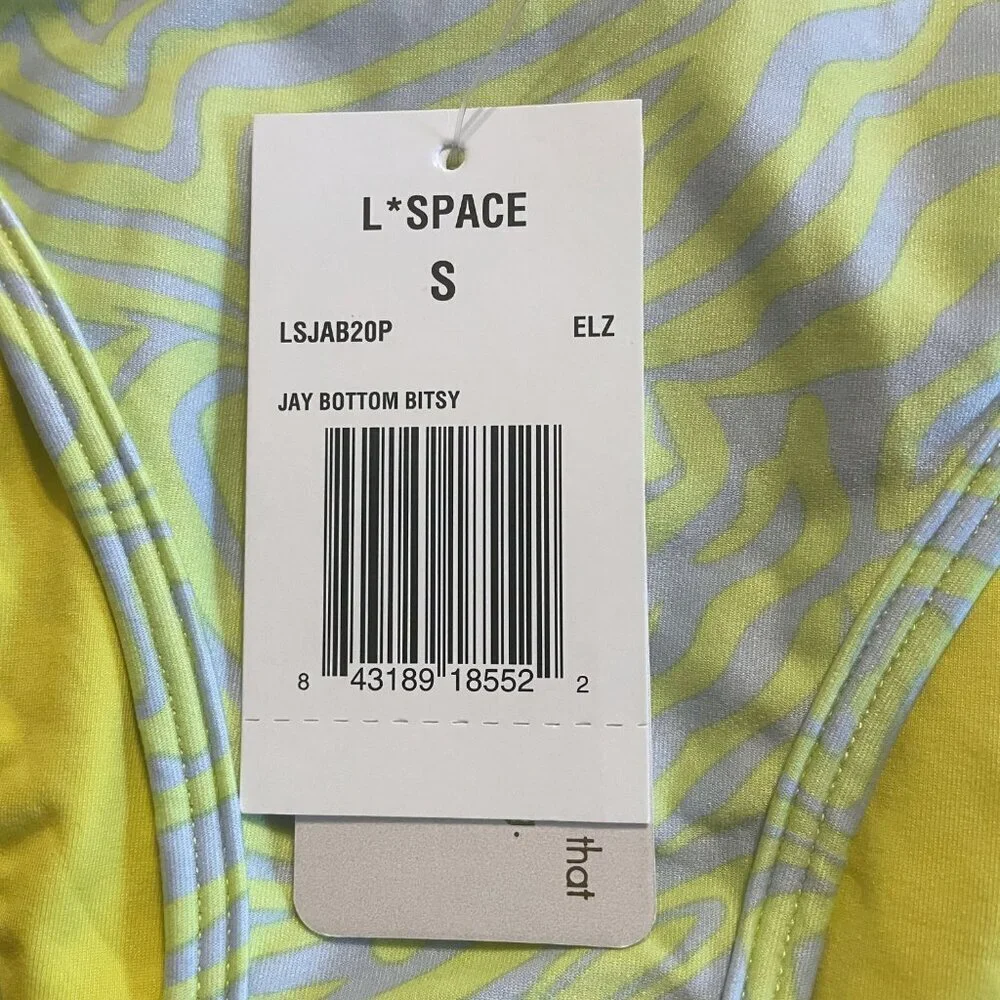 NWT l*space Jay Zebra Print Bitsy Bikini Bottom Sz. S